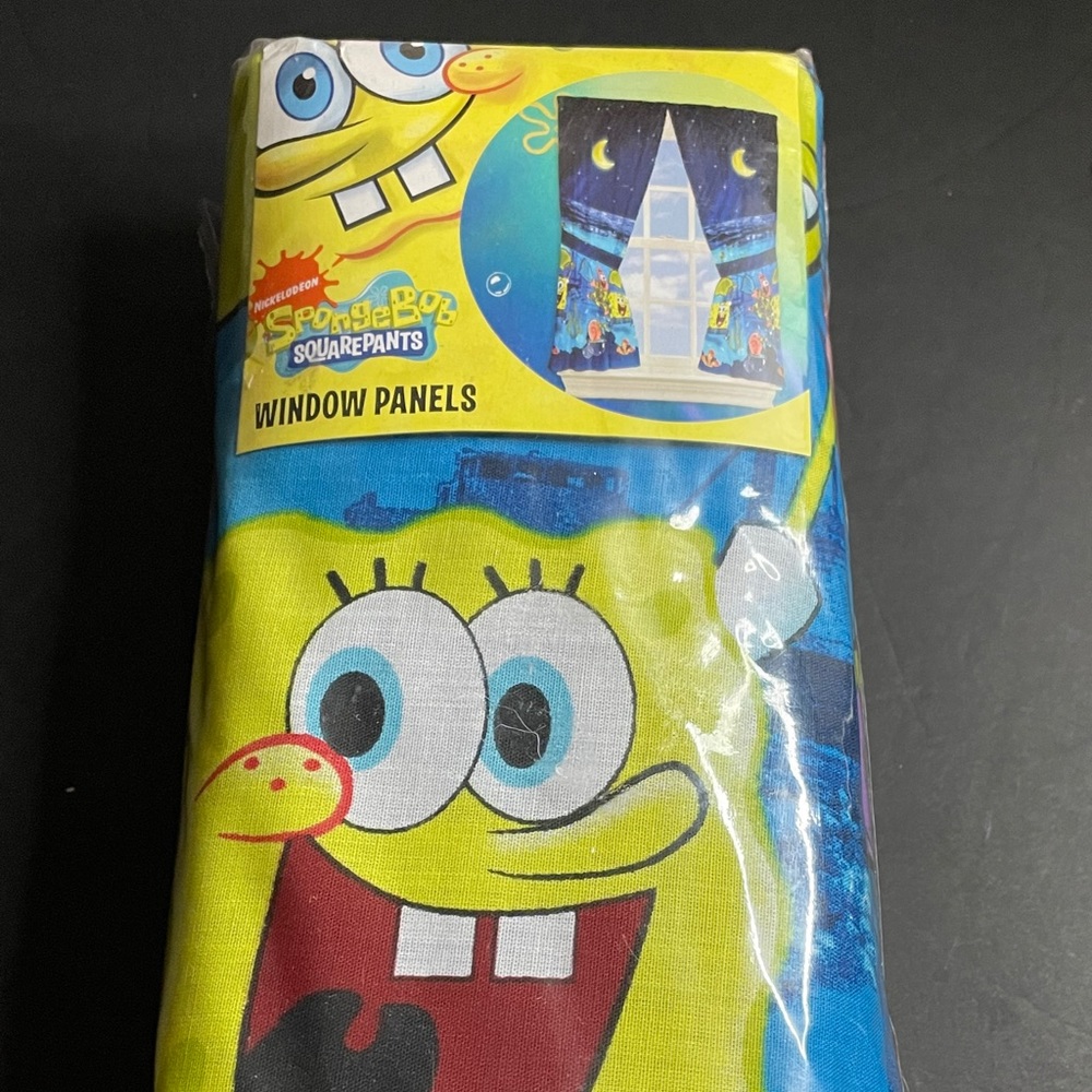 Vintage Sponge Bob Window Panels New Never Used.